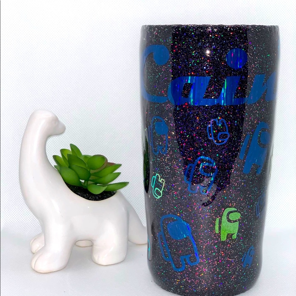 Among Us custom glitter tumbler